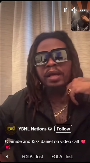 olamide kizz daniel on video call on instagram ngcomposer